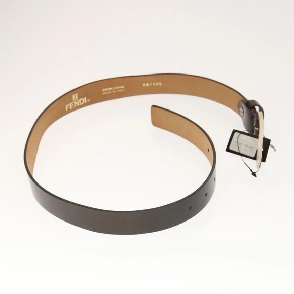 FENDI Zucca Canvas Belt Leather Canvas 2 Set Brown Dark Brown Auth bs25284 - Picture 4 of 13